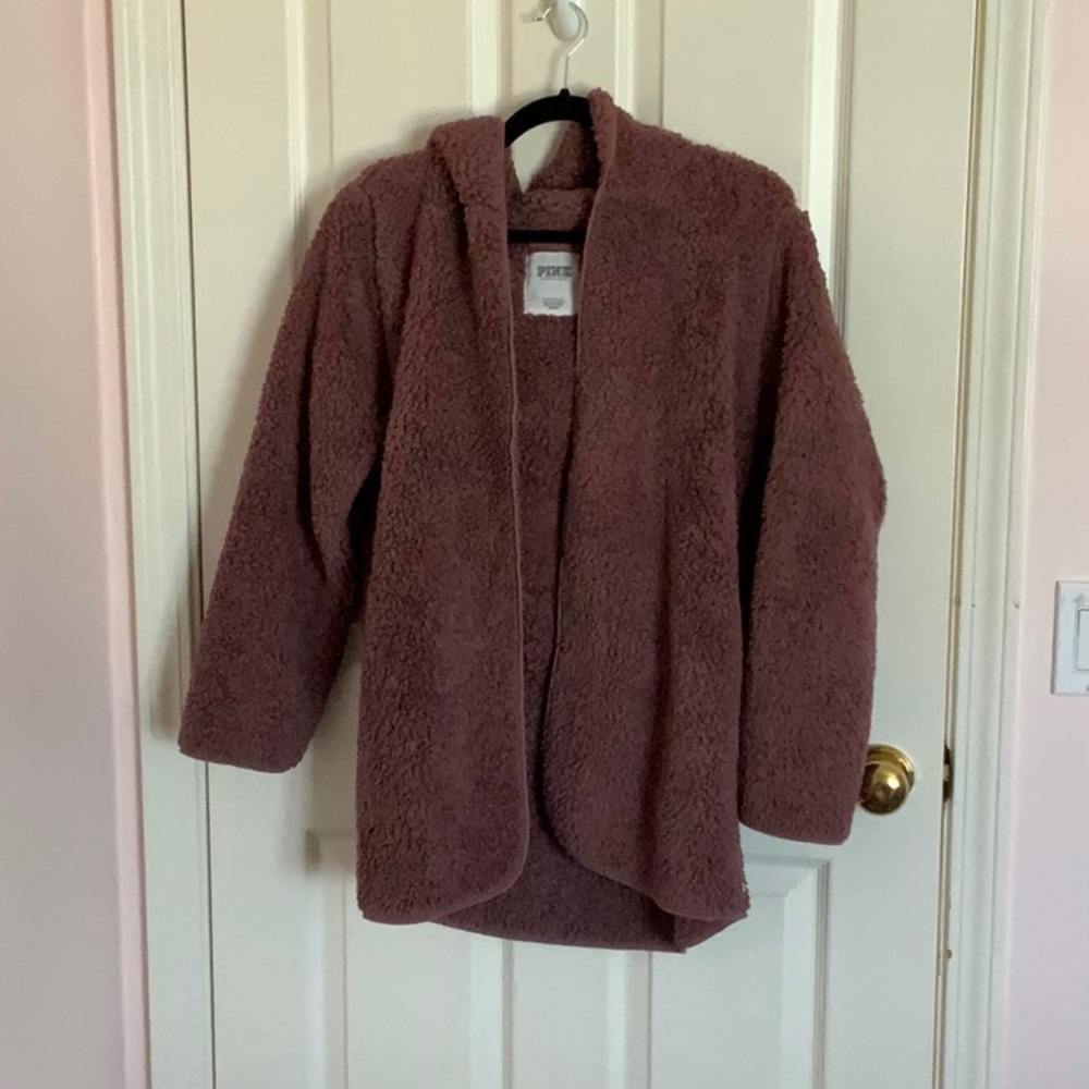 Furry cardigan with hood